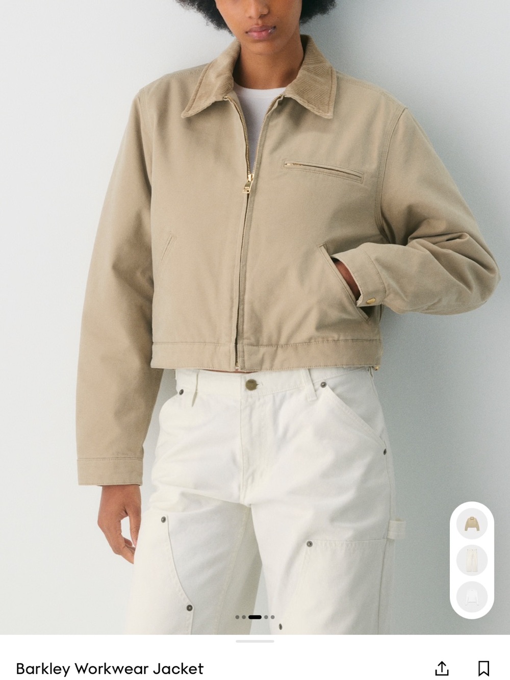 Aritzia Barkley Workwear Utility Jacket in Khaki
